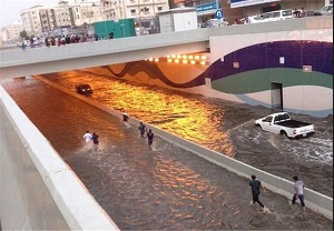 عربستان و جده زیر آب رفت+تصاویر